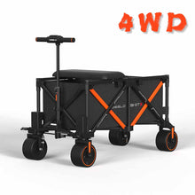 WISELD GT3 Portable Electric Riding Wagon Foldable Camping Cart Powered Towing Collapsible