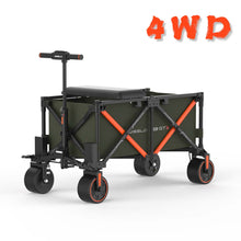 WISELD GT3 Portable Electric Riding Wagon Foldable Camping Cart Powered Towing Collapsible